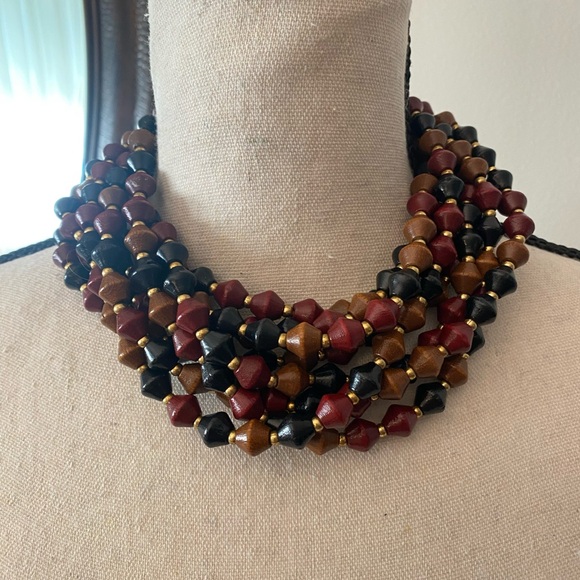 Elegant Paisley Scarf with Beaded Necklace - Picture 10 of 10